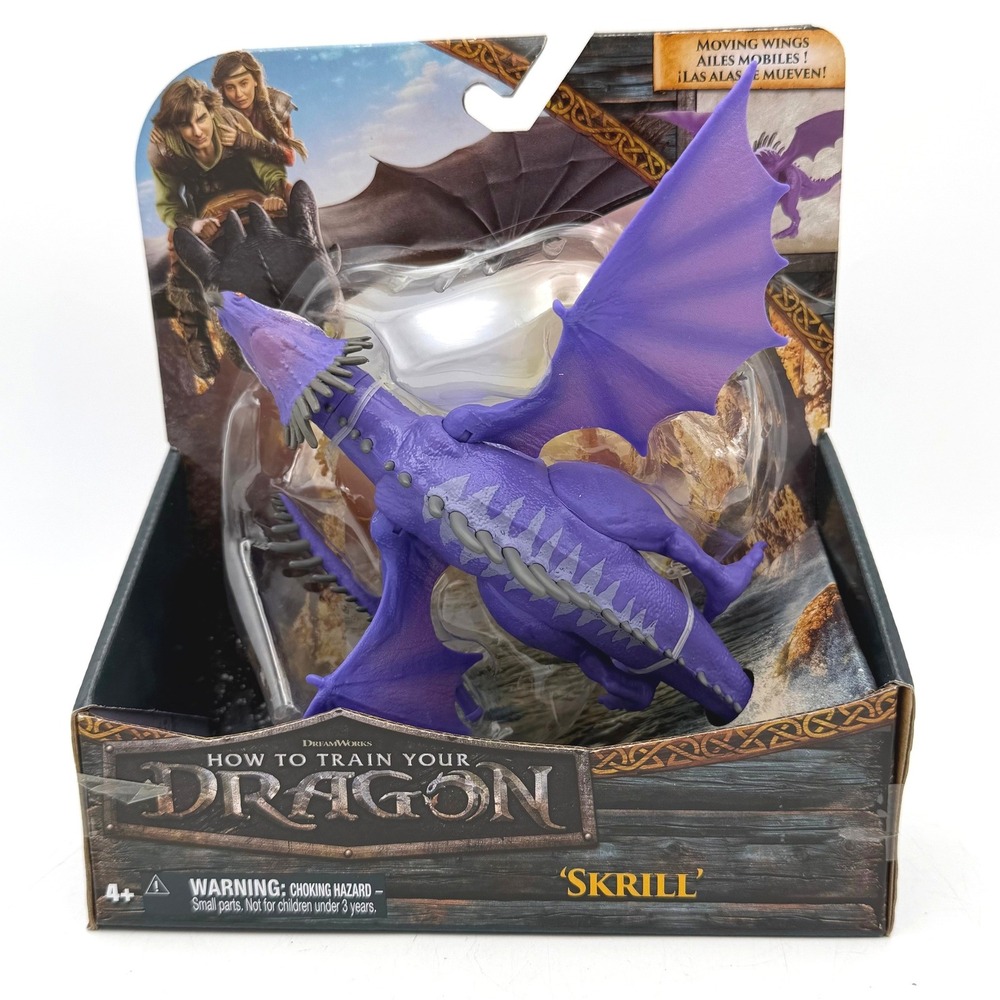 Spin Master How to Train Your Dragon Skrill Purple Action Figure New